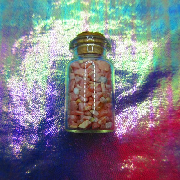 Rhodochrosite Gemstone Chips In A Bottle Embellishments Natural Semi Precious - Picture 3 of 3